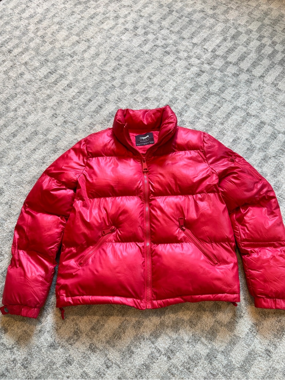 Women's Red Puffer Jacket